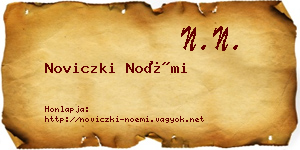 Noviczki Noémi névjegykártya